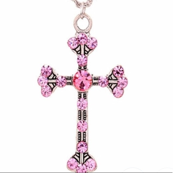 Jewelry - New cross pink crystal Diamond 💎